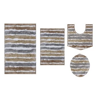 Bathroom Rugs, Soft Microfiber Bath Mats Set, Absorbent & Quick Drying, Non-Slip Backing, Washable