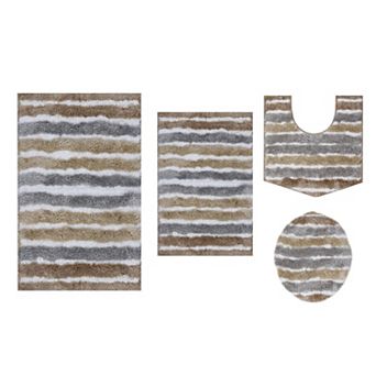 Bathroom Rugs, Soft Microfiber Bath Mats Set, Absorbent & Quick Drying, Non-Slip Backing, Washable
