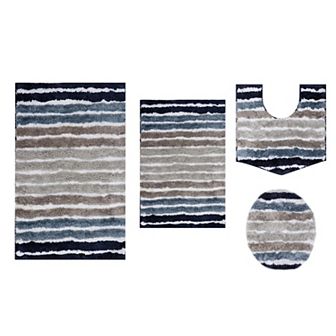 Bathroom Rugs, Soft Microfiber Bath Mats Set, Absorbent & Quick Drying, Non-Slip Backing, Washable