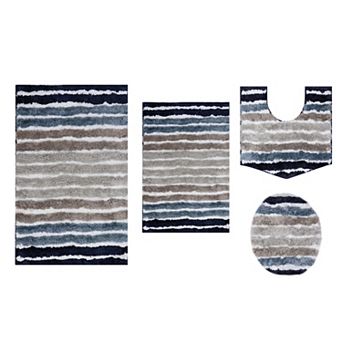 Bathroom Rugs, Soft Microfiber Bath Mats Set, Absorbent & Quick Drying, Non-Slip Backing, Washable
