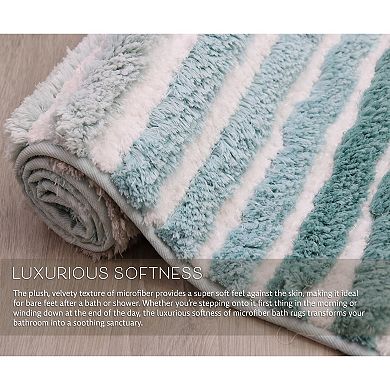 Bathroom Rugs,Soft Microfiber Bath Mats, Absorbent & Quick Drying, Non-Slip Rubber Backing, Washable