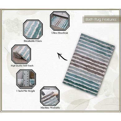 Bathroom Rugs,Soft Microfiber Bath Mats, Absorbent & Quick Drying, Non-Slip Rubber Backing, Washable