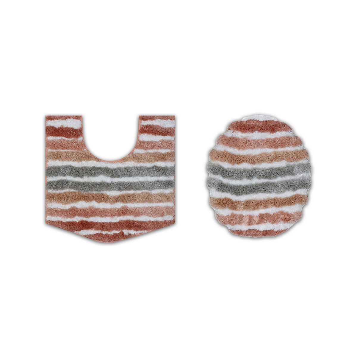 Toilet Rug, Soft Microfiber Bathroom Mats,Lid Cover, Absorbent & Quick Drying, Non-Slip, Washable - Coral, 2 PC SET