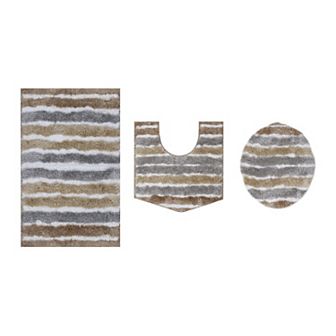 Toilet Rug, Soft Microfiber Bathroom Mats,Lid Cover, Absorbent & Quick Drying, Non-Slip, Washable
