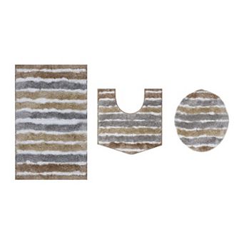 Toilet Rug, Soft Microfiber Bathroom Mats,Lid Cover, Absorbent & Quick Drying, Non-Slip, Washable