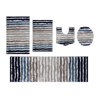 Toilet Rug, Soft Microfiber Bathroom Mats,Lid Cover, Absorbent & Quick Drying, Non-Slip, Washable