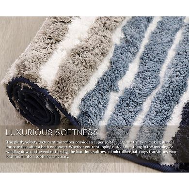 Bathroom Rugs,Soft Microfiber Bath Mats, Absorbent & Quick Drying, Non-Slip Rubber Backing,Washable
