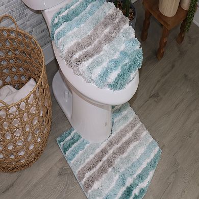 Toilet Rug, Soft Microfiber Bathroom Mats,Lid Cover, Absorbent & Quick Drying, Non-Slip, Washable