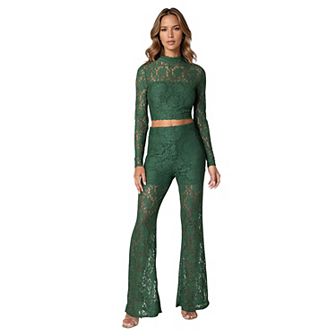 Women's bebe Two-Piece Lace Jumpsuit