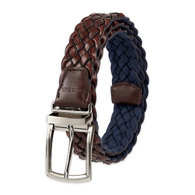 Men's Haggar 2-in-1 Reversible Premium Stretch Comfort Leather to Web Braided Belt
