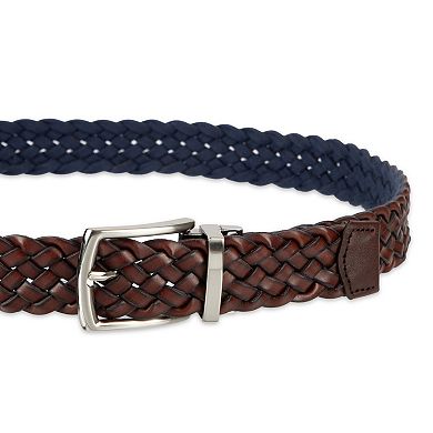 Men's Haggar 2-in-1 Reversible Premium Stretch Comfort Leather to Web Braided Belt