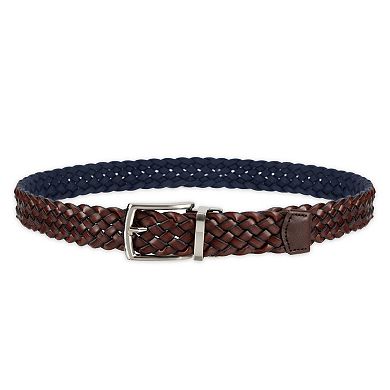 Men's Haggar 2-in-1 Reversible Premium Stretch Comfort Leather to Web Braided Belt