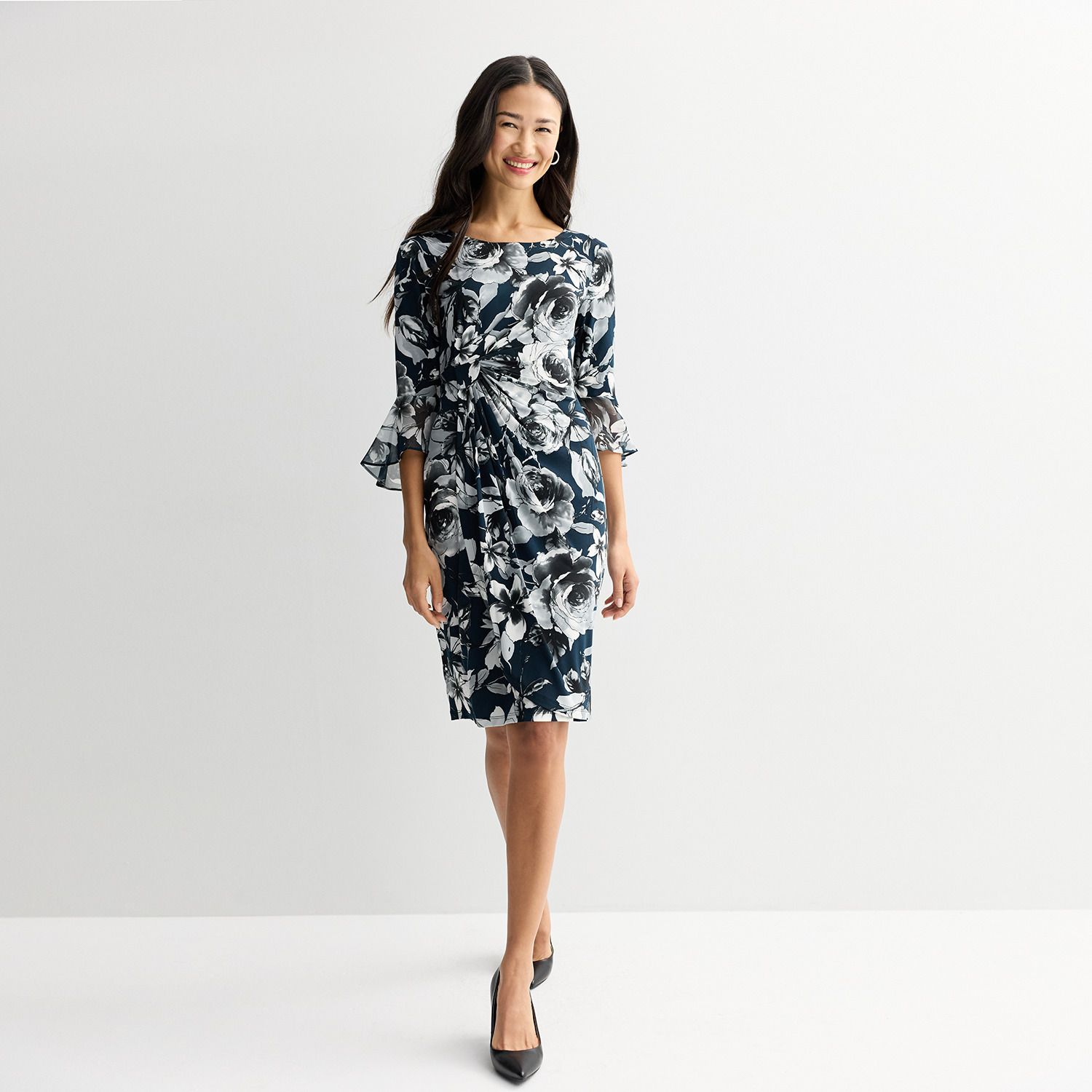Женские юбки Connected Apparel Printed Side Draped Skirt