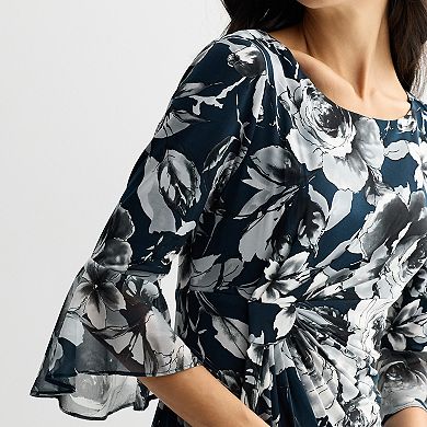 Women's Connected Apparel Printed Side Draped Skirt