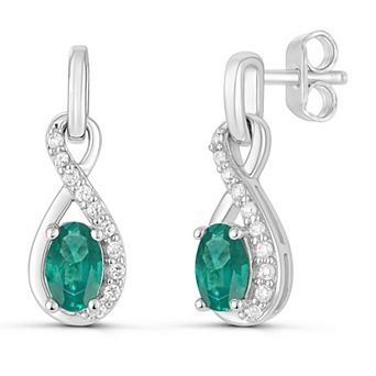 Luna Mia Sterling Silver Gemstone Infinity Drop Dangle Earrings