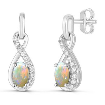 Luna Mia Sterling Silver Gemstone Infinity Drop Dangle Earrings