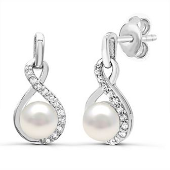 Luna Mia Sterling Silver Gemstone Infinity Drop Dangle Earrings
