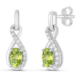 Luna Mia Sterling Silver Gemstone Infinity Drop Dangle Earrings