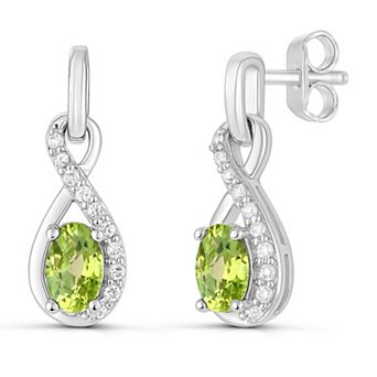 Luna Mia Sterling Silver Gemstone Infinity Drop Dangle Earrings