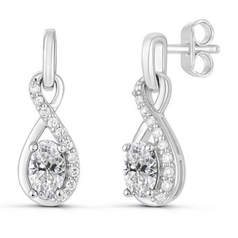 Luna Mia Sterling Silver Gemstone Infinity Drop Dangle Earrings