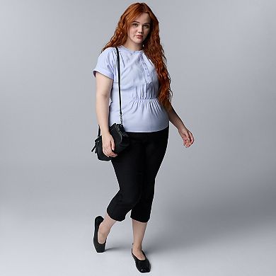 Plus Size Simply Vera Vera Wang Ruched Waist Top