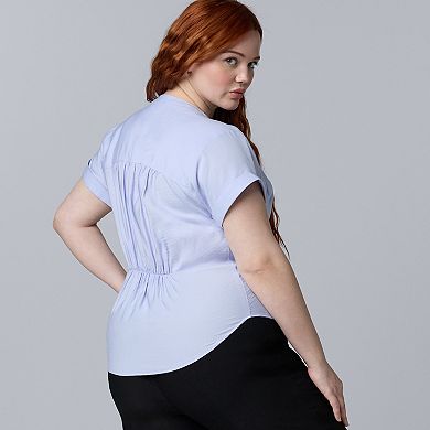 Plus Size Simply Vera Vera Wang Ruched Waist Top