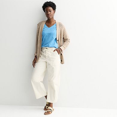 Women's Sonoma Goods For Life® Pleated V-Neck Muscle Tee