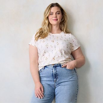 Plus Size LC Lauren Conrad Short Sleeve Tee