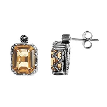 Lavish by TJM Sterling Silver Citrine Post Earrings