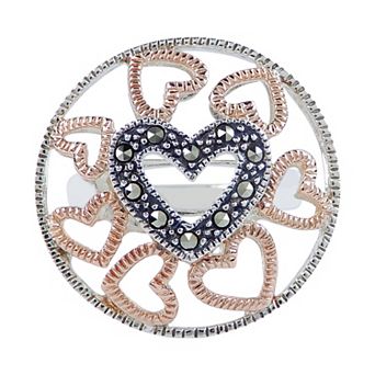 Lavish by TJM Marcasite Heart Ring