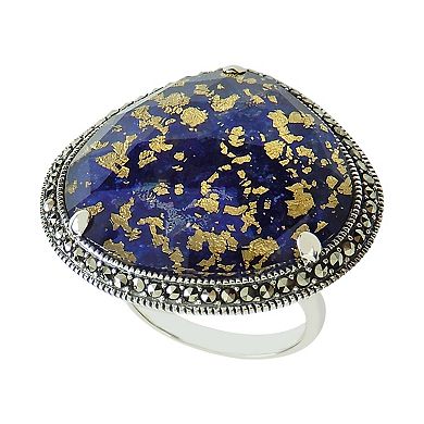 Lavish by TJM Gemstone & Marcasite Free Size Ring