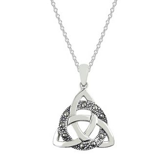 Lavish by TJM Marcasite Celtic Knot Pendant Necklace