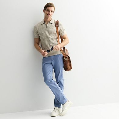 Men's Apt. 9® Short Sleeve Zipper Sweater Polo