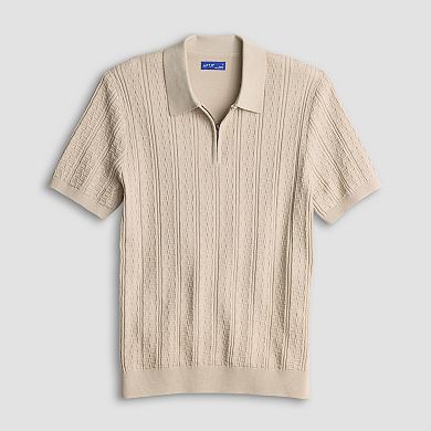 Men's Apt. 9® Short Sleeve Zipper Sweater Polo