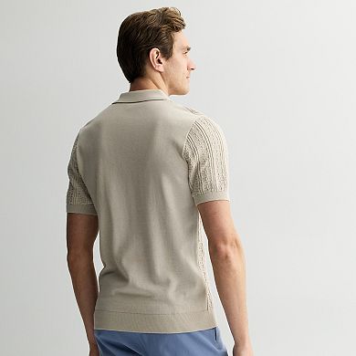 Men's Apt. 9® Short Sleeve Zipper Sweater Polo