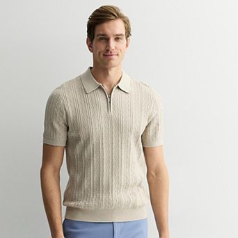 Men's Apt. 9® Short Sleeve Zipper Sweater Polo