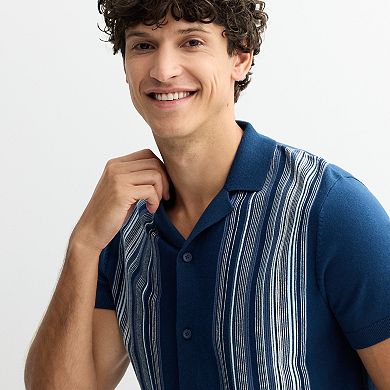 Men's Apt. 9® Short Sleeve Full Button Sweater