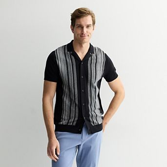 Men's Apt. 9® Short Sleeve Full Button Sweater