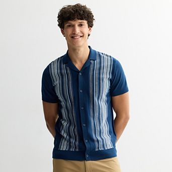 Men's Apt. 9® Short Sleeve Full Button Sweater
