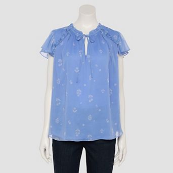 Plus Size LC Lauren Conrad Ruffle V-Neck Shell Top