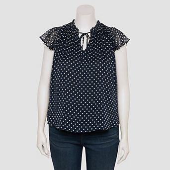 Plus Size LC Lauren Conrad Ruffle V-Neck Shell Top