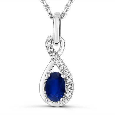 Luna Mia Sterling Silver Gemstone Infinity Pendant Necklace