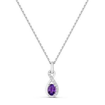 Luna Mia Sterling Silver Gemstone Infinity Pendant Necklace