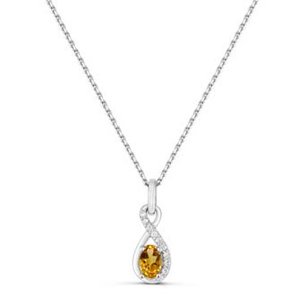 Luna Mia Sterling Silver Gemstone Infinity Pendant Necklace