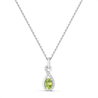 Luna Mia Sterling Silver Gemstone Infinity Pendant Necklace