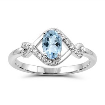 Luna Mia Sterling Silver Oval Gemstone Infinity Ring