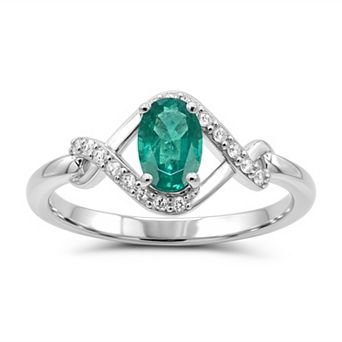 Luna Mia Sterling Silver Oval Gemstone Infinity Ring