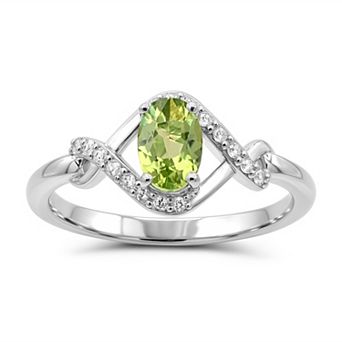 Luna Mia Sterling Silver Oval Gemstone Infinity Ring