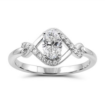 Luna Mia Sterling Silver Oval Gemstone Infinity Ring