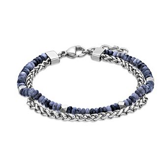 LYNX Men's Stainless Steel & Labradorite Bracelet